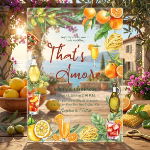 That's Amore Italian Citrus Cocktail Wedding  Acrylic Invitations