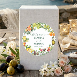 That's Amore Italian Citrus Wedding Classic Round Sticker