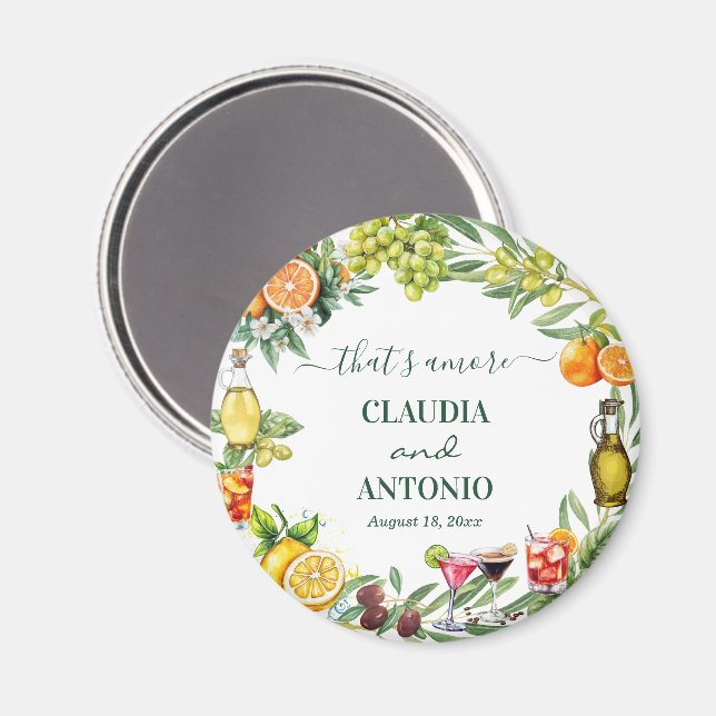 That's Amore Italian Citrus Wedding Favour Magnet (Front/Back)