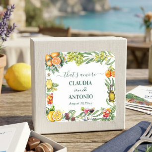 That's Amore Italian Citrus Wedding Square Sticker