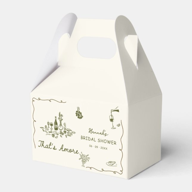 That's Amore Italian Drawn Engagemen Bridal Shower Favour Box (Front Side)