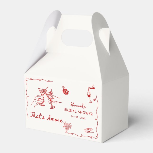 That's Amore Italian Drawn Engagemen Bridal Shower Favour Box (Front Side)