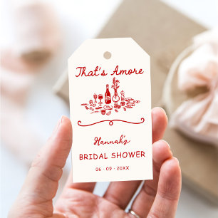 That's Amore Italian Drawn Engagemen Bridal Shower Gift Tags