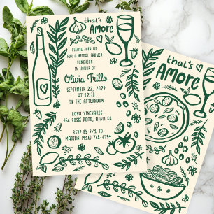 That's Amore Italian Food CUSTOM Bridal SHower  Invitation