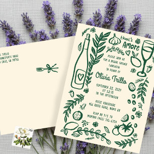 That's Amore Italian Food CUSTOM Bridal Shower  Postcard