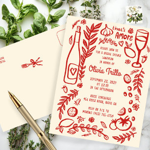That's Amore Italian Food CUSTOM Bridal Shower Postcard