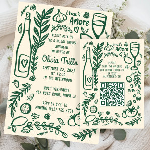 That's Amore Italian Food CUSTOM Bridal Shower QR Enclosure Card