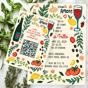 That's Amore Italian Food CUSTOM Bridal Shower QR Enclosure Card