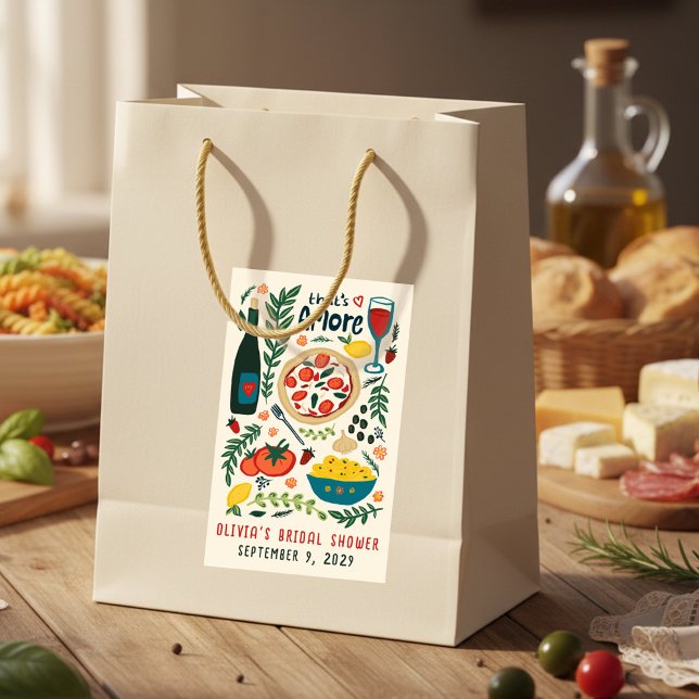 That's Amore Italian Food CUSTOM Bridal Shower Rectangular Sticker (That's Amore Italian Food CUSTOM Bridal Shower Rectangular Sticker
)