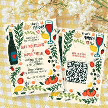 That's Amore Italian Food CUSTOM QR Wedding Party 