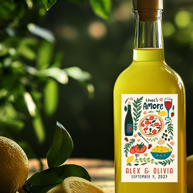 That's Amore Italian Food CUSTOM Wedding Favor Rectangular Sticker (That's Amore Italian Food CUSTOM Wedding Favor Limoncello Olive Oil Rectangular Sticker
)