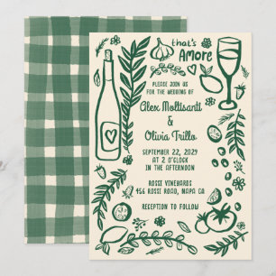 That's Amore Italian Food CUSTOM Wedding Party  Invitation