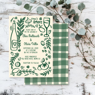 That's Amore Italian Food CUSTOM Wedding Party  Invitation