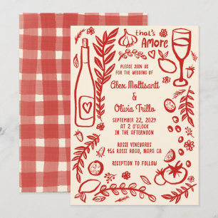 That's Amore Italian Food CUSTOM Wedding Party  Invitation