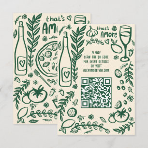 That's Amore Italian Food CUSTOM Wedding QR code Enclosure Card