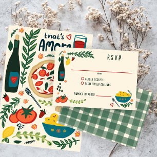 That's Amore Italian Food CUSTOM Wedding RSVP Card