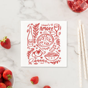 That's Amore Italian Food Cute BRIDAL SHOWER Napkin