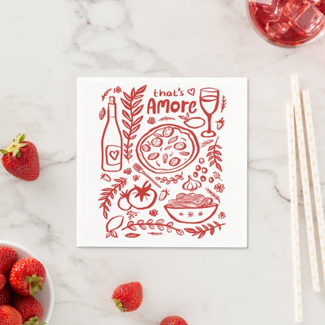 That's Amore Italian Food Cute BRIDAL SHOWER Napkin (Insitu)