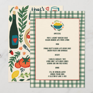 That's Amore Italian Food Love Whimsical CUSTOM Menu