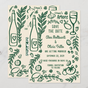 That's Amore Italian Food SAVE THE DATE Custom QR Invitation