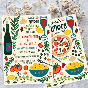 That's Amore Italian Food SAVE THE DATE Engagement Invitation