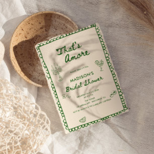 That's Amore Italian Hand Drawn Bridal Shower Invitation