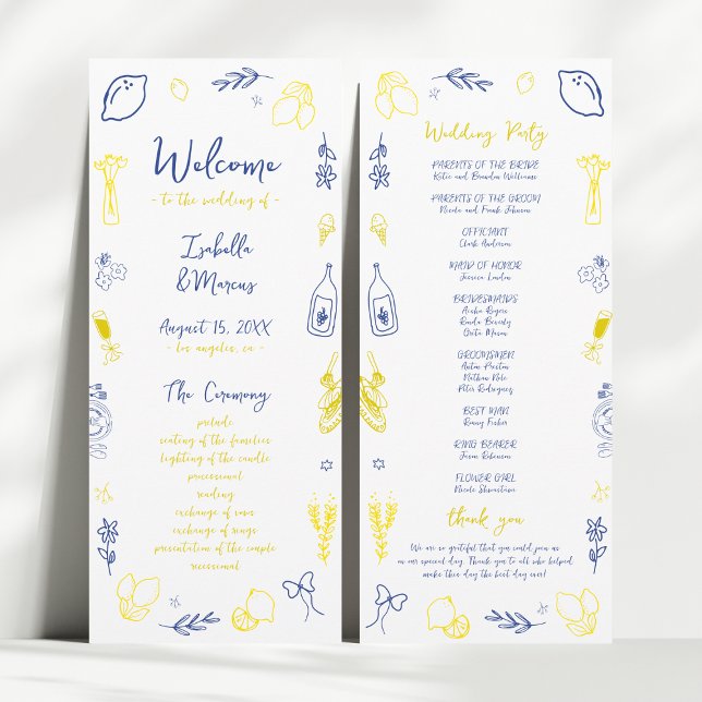 That's Amore Italian Hand Drawn Lemon Wedding Program (Creator Uploaded)