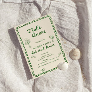 That's Amore Italian Hand Drawn Rehearsal Dinner Invitation