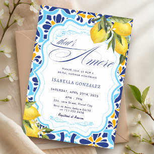 That's Amore Italian Majolica Tiles Bridal Shower  Invitation