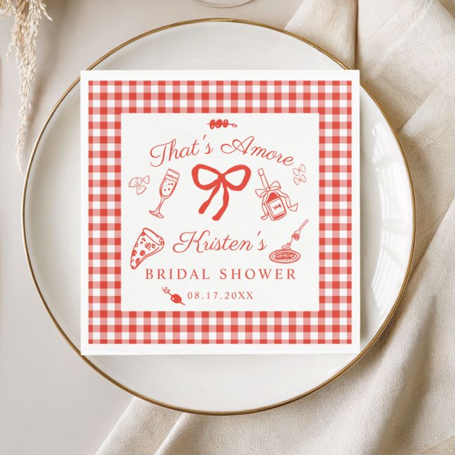 That's Amore Italian Pizza Bridal Shower Napkin (That's amore italian pizza bridal shower Paper naking)