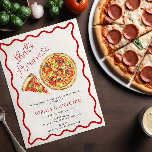 Thats Amore Italian Pizza Casual Rehearsal Dinner Invitation