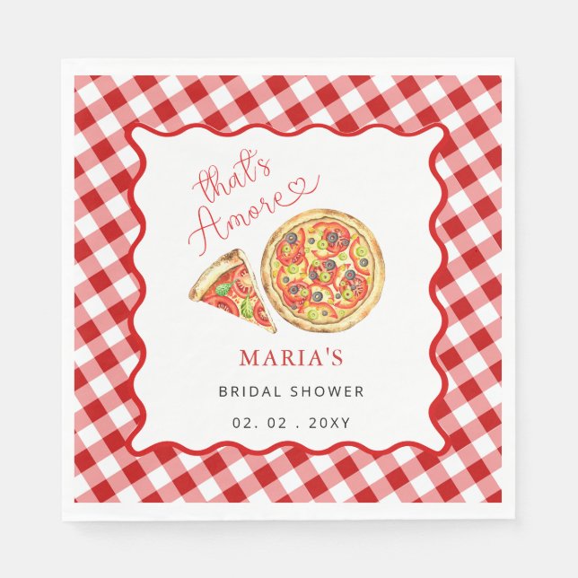 Thats Amore Italian Pizza Party Bridal Shower Napkin (Front)