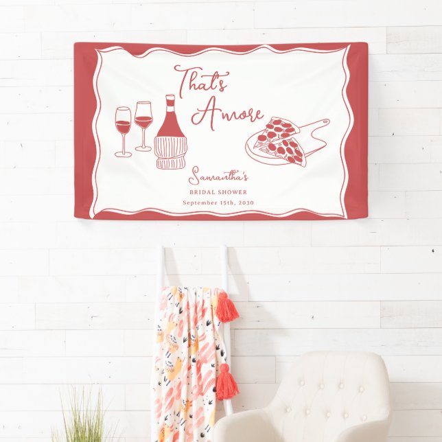 That's Amore Italian Pizza Wine Bridal Shower Sign (Insitu)