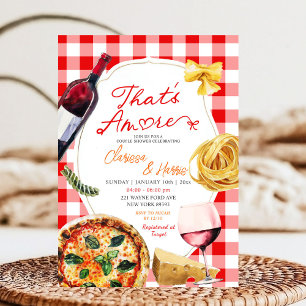 That's Amore Italian Pizza Wine Couple Shower Invitation