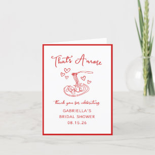 That's Amore Italian Red Bridal Shower Thank You Card