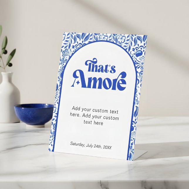 That's Amore Italian Retro Typography Tabletop Pedestal Sign (Creator Uploaded)