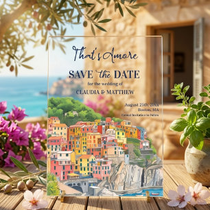 That's Amore Italian Riviera Elegant Save the Date Acrylic Invitations