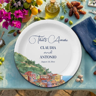 That's Amore Italian Riviera Wedding Paper Plate