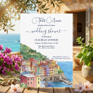 That's Amore Italian Riviera Wedding Shower Invitation