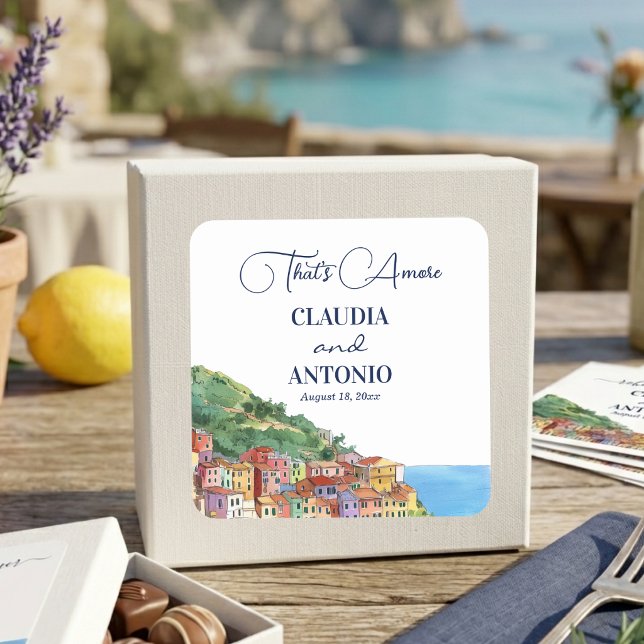 That's Amore Italian Riviera Wedding Square Sticker (Creator Uploaded)