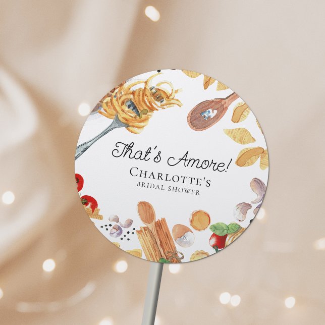 That's Amore Italian Script Bridal Shower Classic Round Sticker (Creator Uploaded)