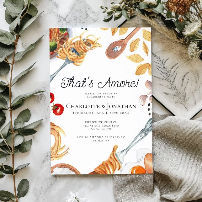 That's Amore Italian Script Engagement Party Invitation (Creator Uploaded)