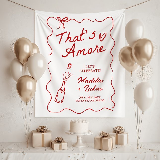 That's Amore Italian Theme Rehearsal Dinner Sign Tapestry (Creator Uploaded)