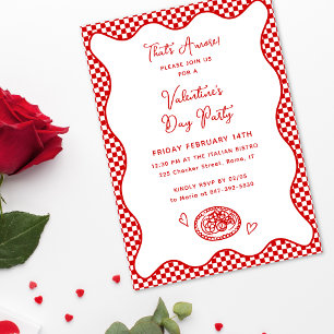 That's Amore! Italian Valentine's Day Party Red  Invitation
