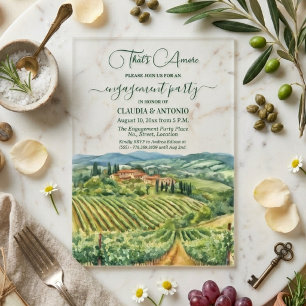That's Amore Italian Vineyard Engagement Party Acrylic Invitations