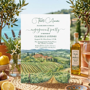 That's Amore Italian Vineyard Engagement Party Invitation