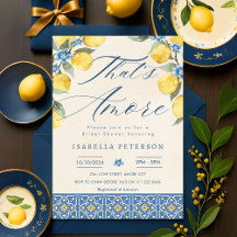 That's Amore Italy Blue Tiles Floral Bridal Shower