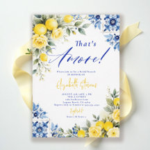 That's Amore Lemon Blue Frame Roses Bridal Shower 