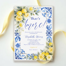 That's Amore Lemon Blue Tile Floral Bridal Shower 