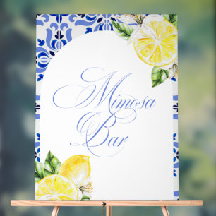 That's Amore Lemon Italian Blue Tile Bridal Shower Acrylic Sign